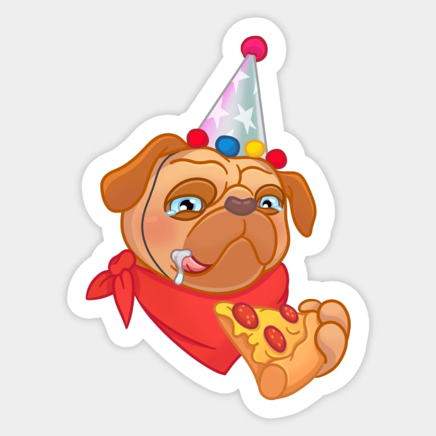 Happy Birthday Mops DevOps. Pizza day Sticker by Devim